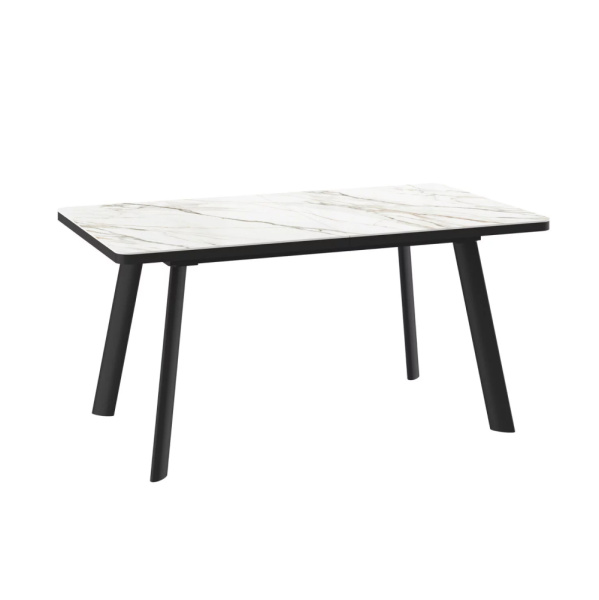 Стол LEON LUX RADIAL-160, раздвижной 160(200)х90, CALAKATTA ST CER/ЧЕРНЫЙ